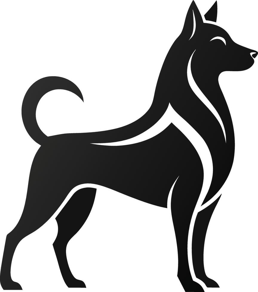 dog silhouette illustration modern design vector