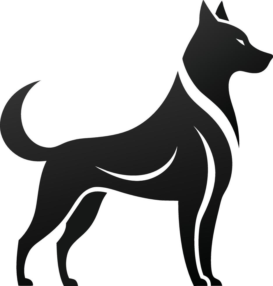 dog silhouette illustration modern design vector