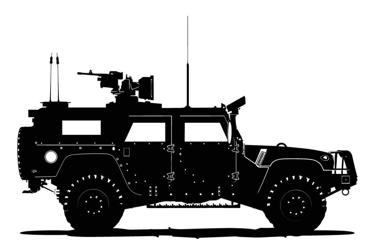 Armored vehicle graphic silhouette vector