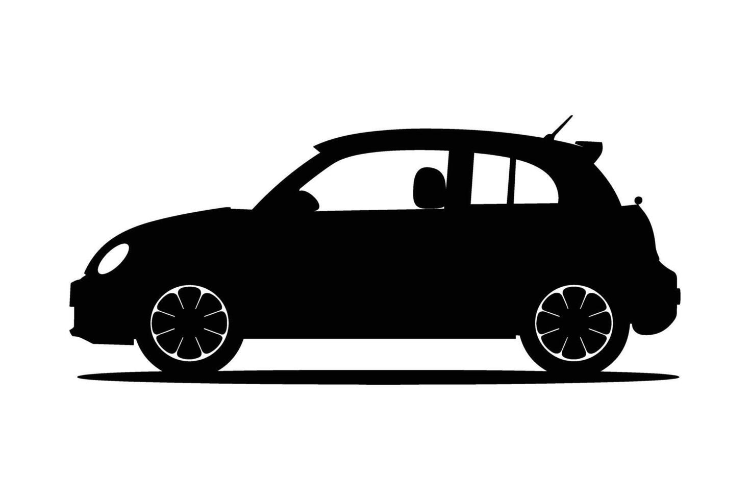 Compact car graphic silhouette vector