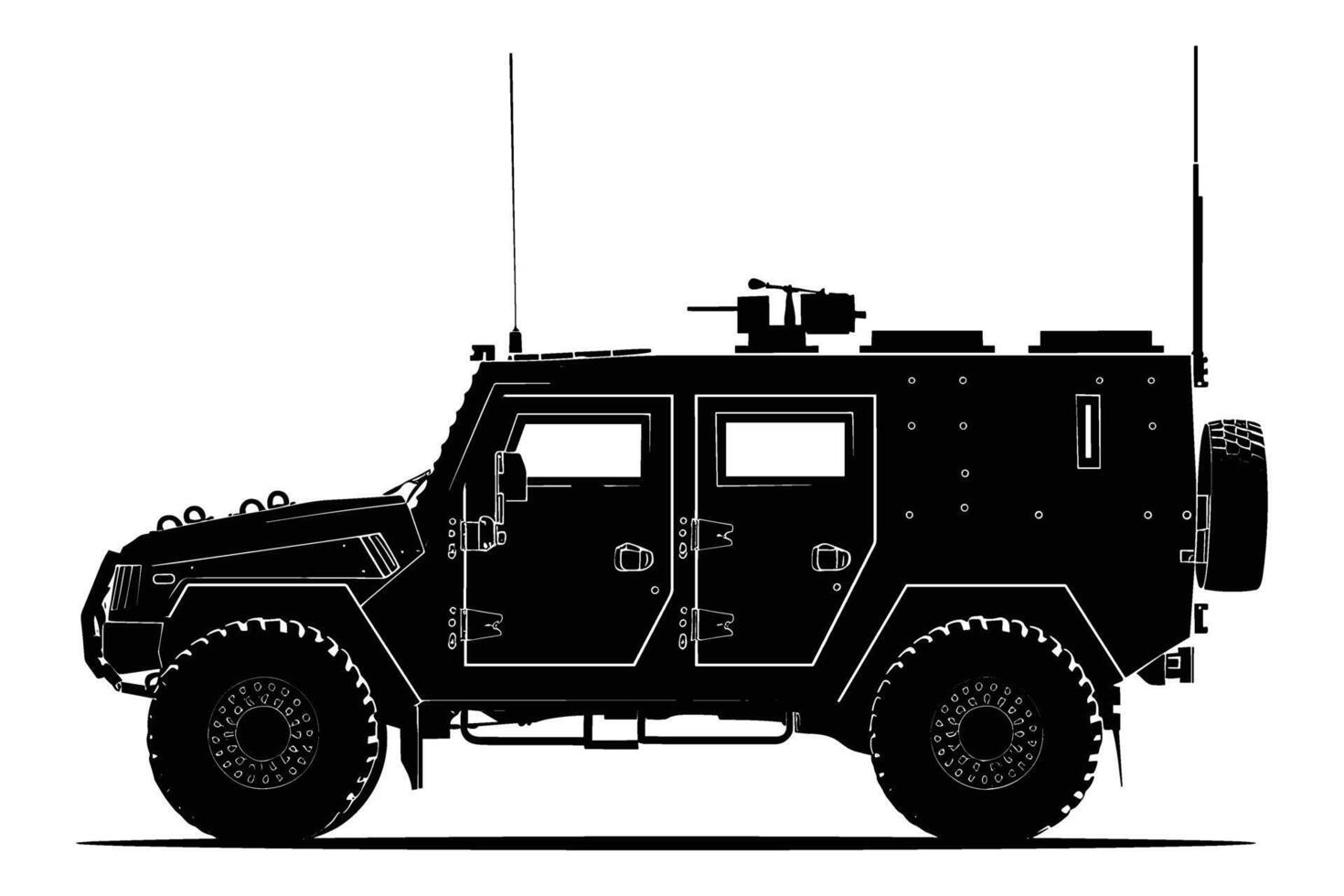 Armored vehicle graphic silhouette vector