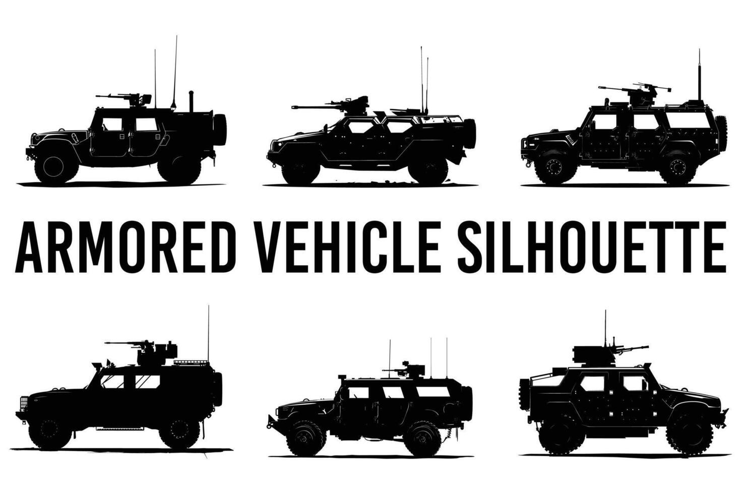 Armored vehicle graphic silhouette vector