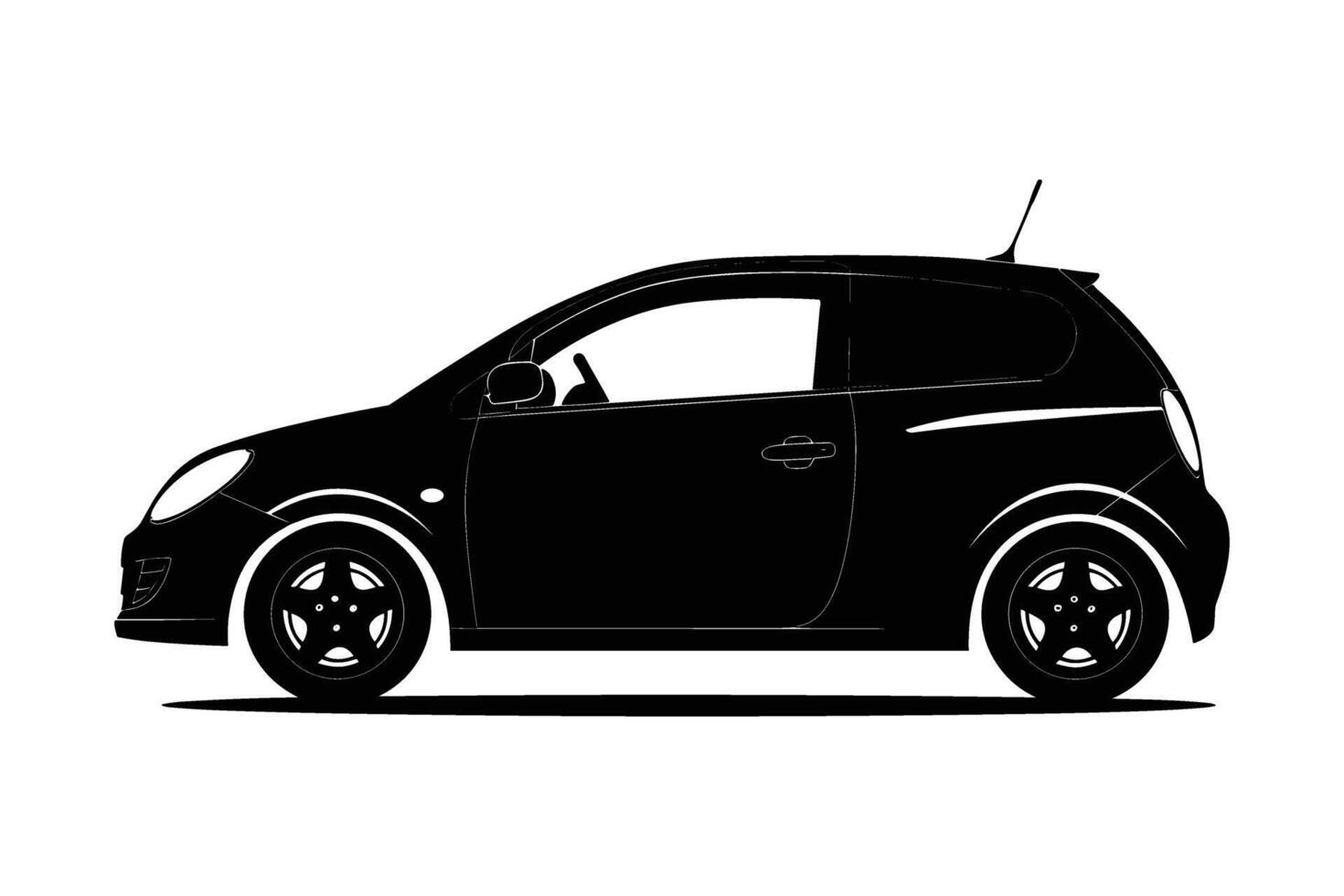Compact car graphic silhouette vector
