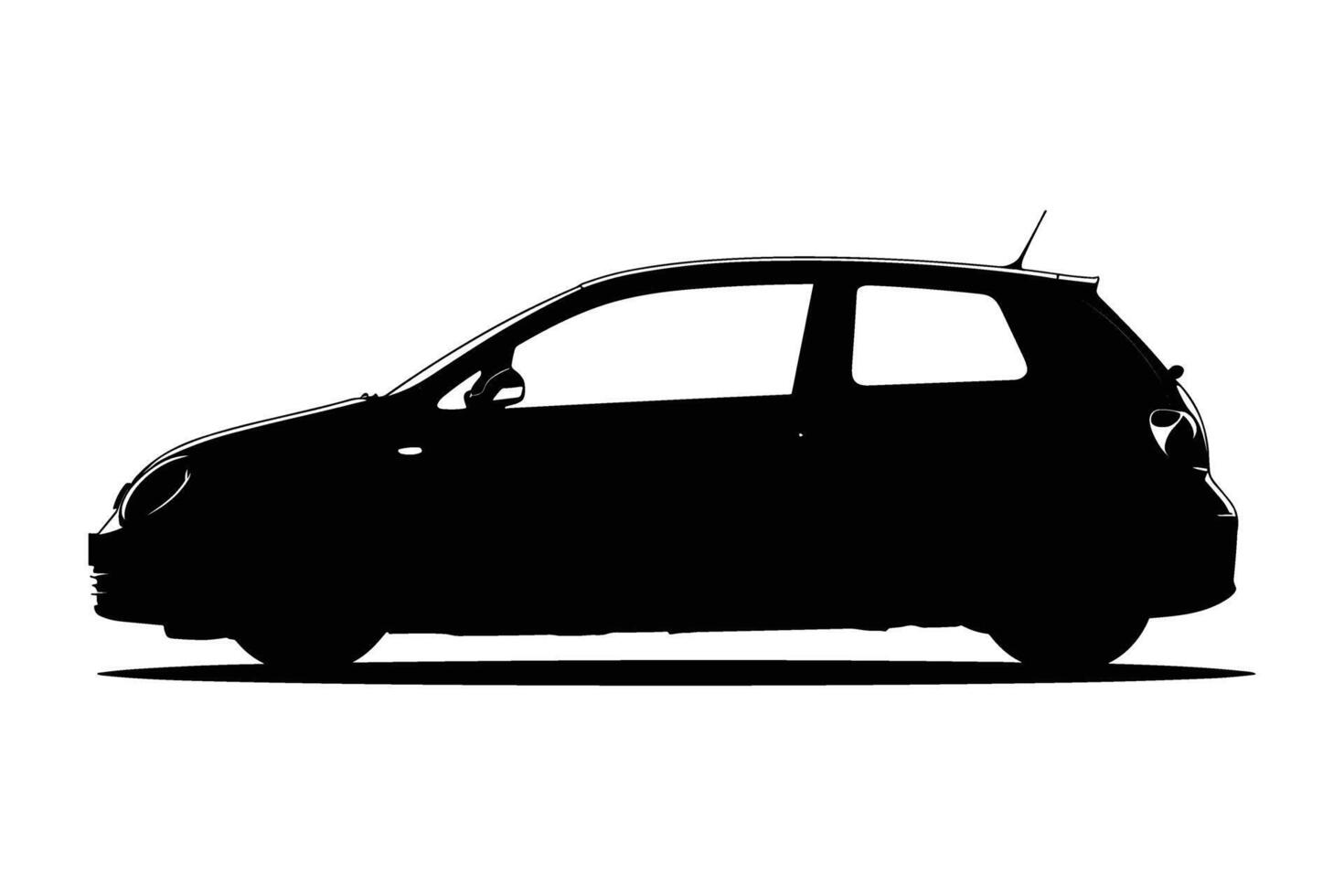 Compact car graphic silhouette vector