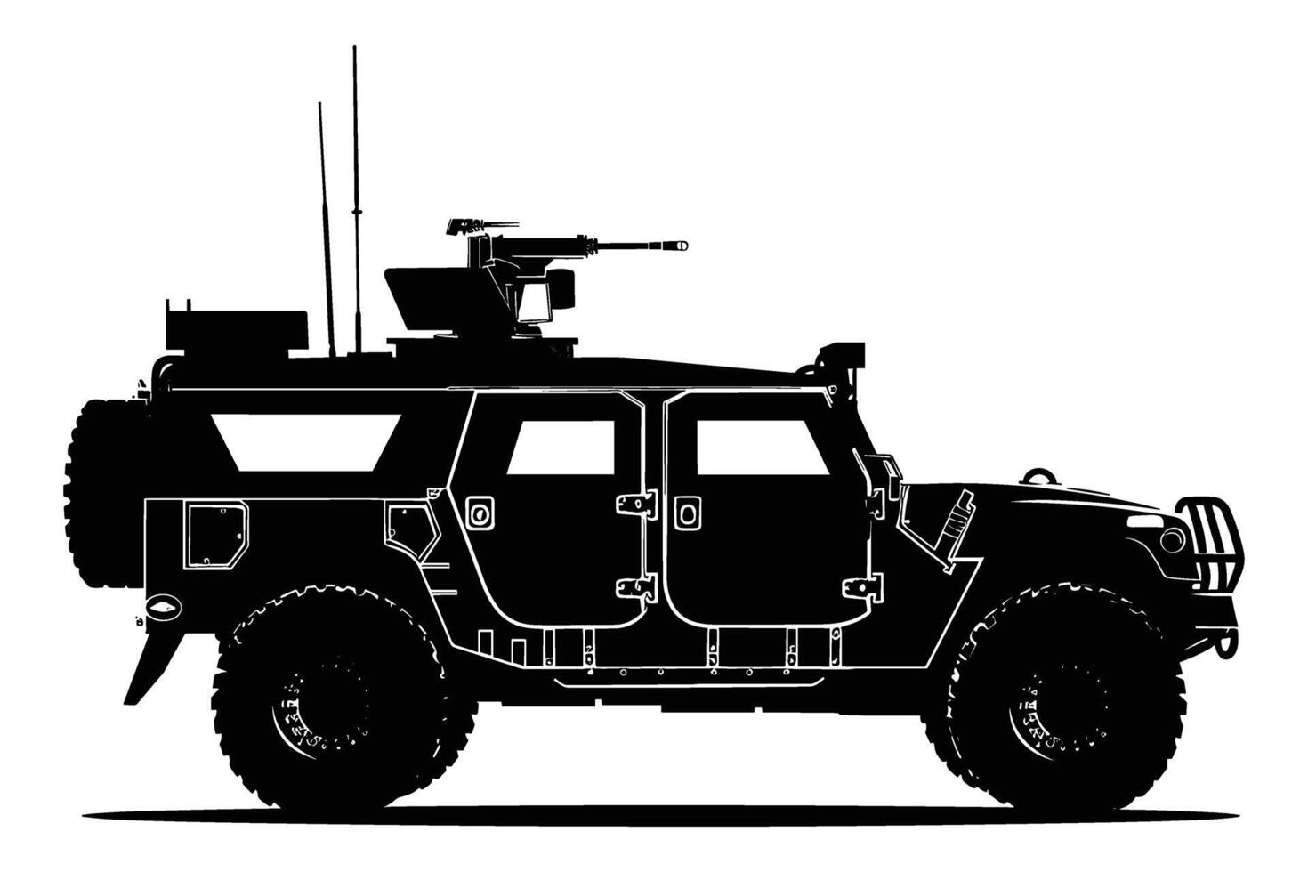 Armored vehicle graphic silhouette vector