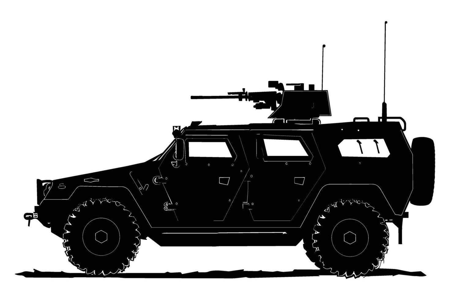Armored vehicle graphic silhouette vector