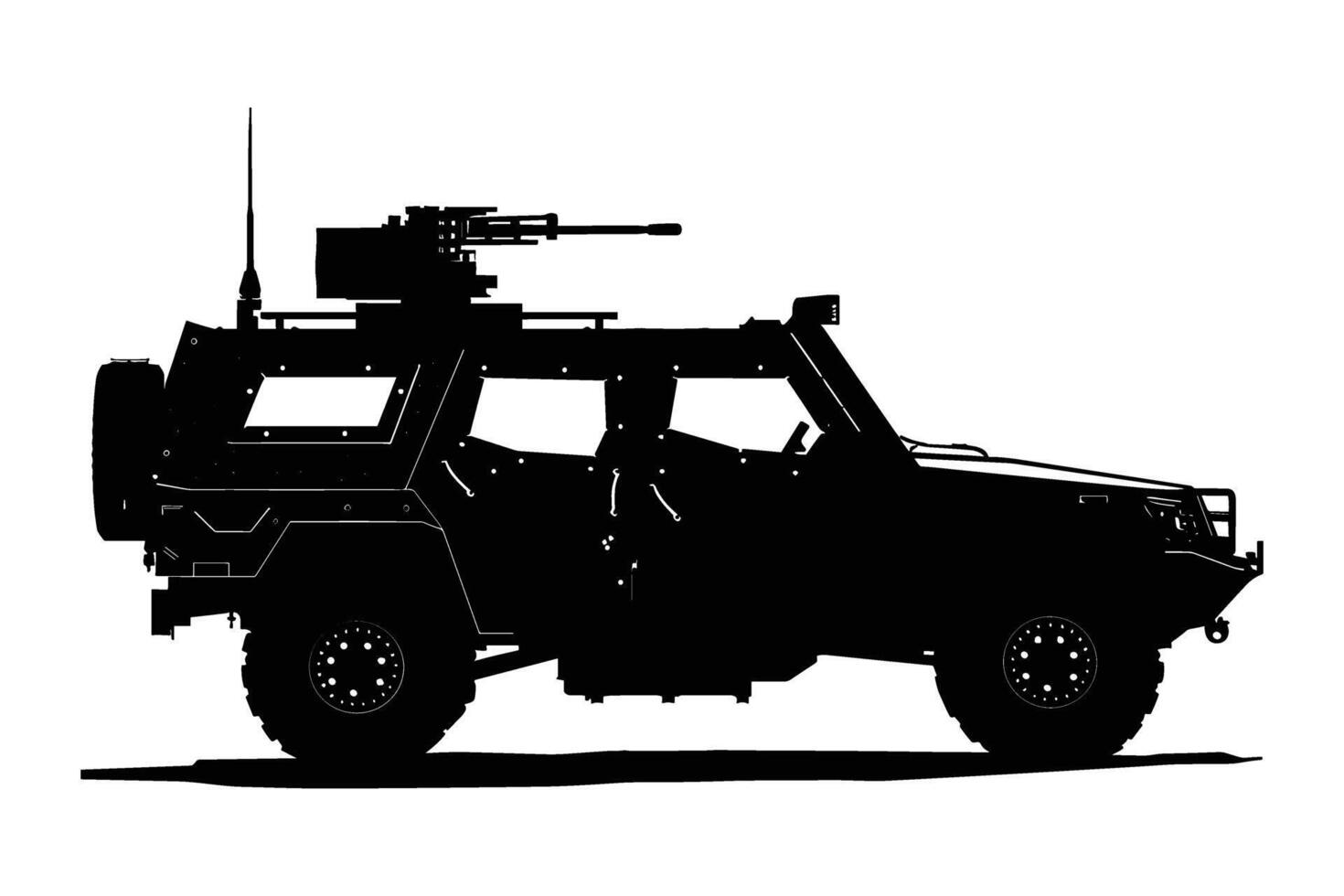 Armored vehicle graphic silhouette vector