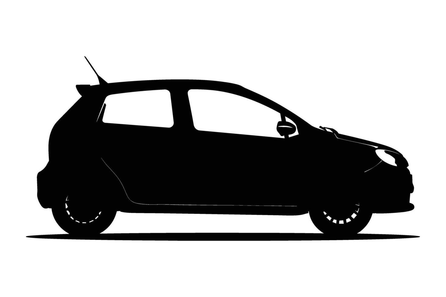 Compact car graphic silhouette vector