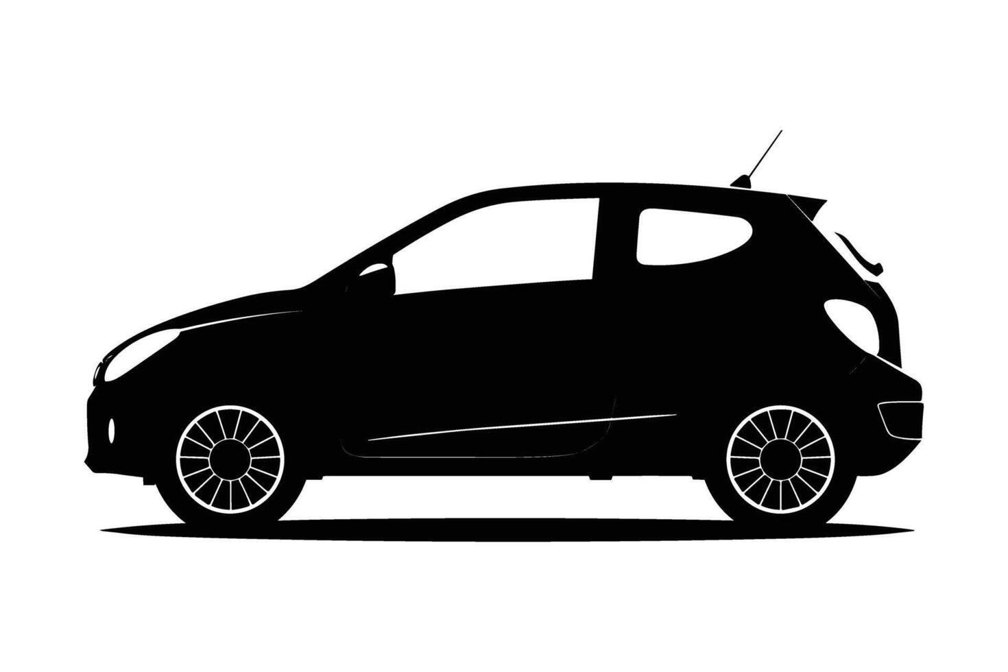 Compact car graphic silhouette vector