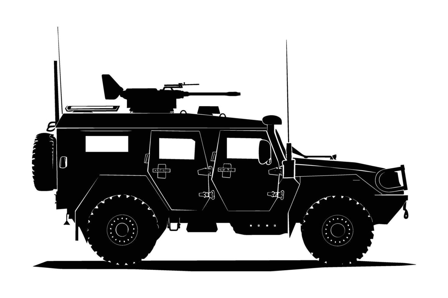 Armored vehicle graphic silhouette vector