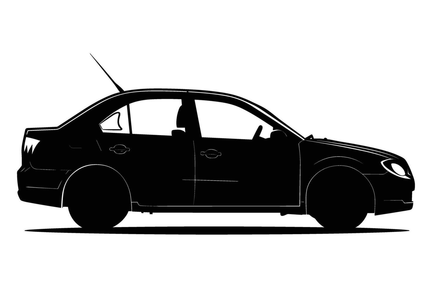 Compact car graphic silhouette vector