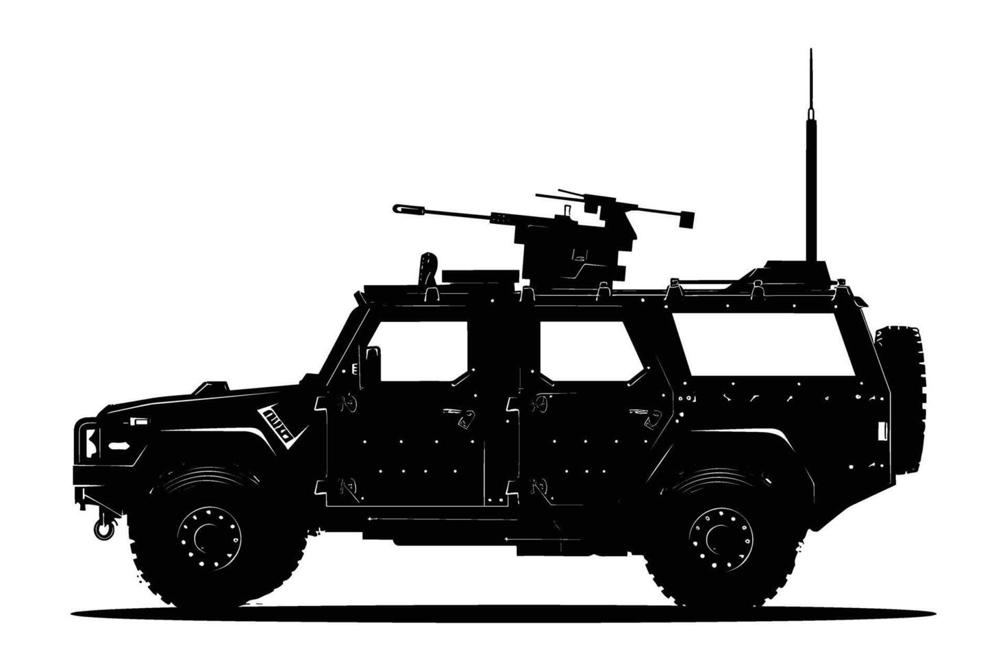 Armored vehicle graphic silhouette vector