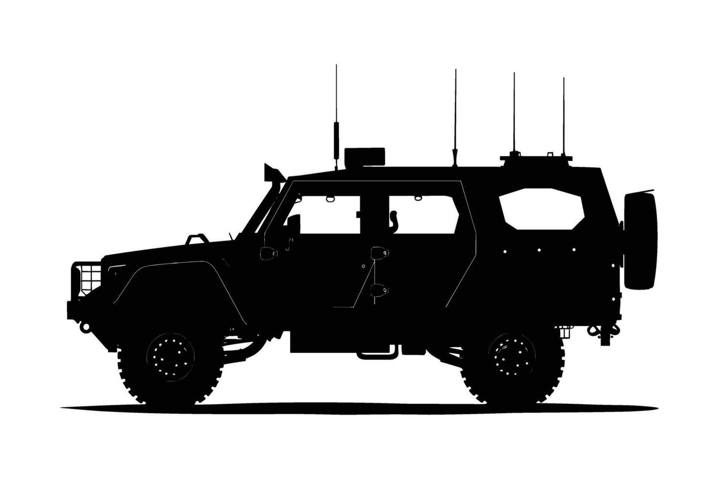 Armored vehicle graphic silhouette vector