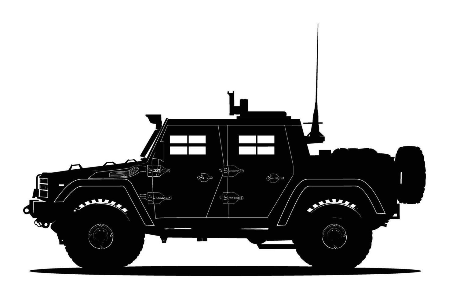Armored vehicle graphic silhouette vector