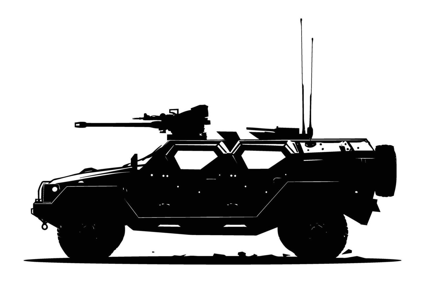 Armored vehicle graphic silhouette vector