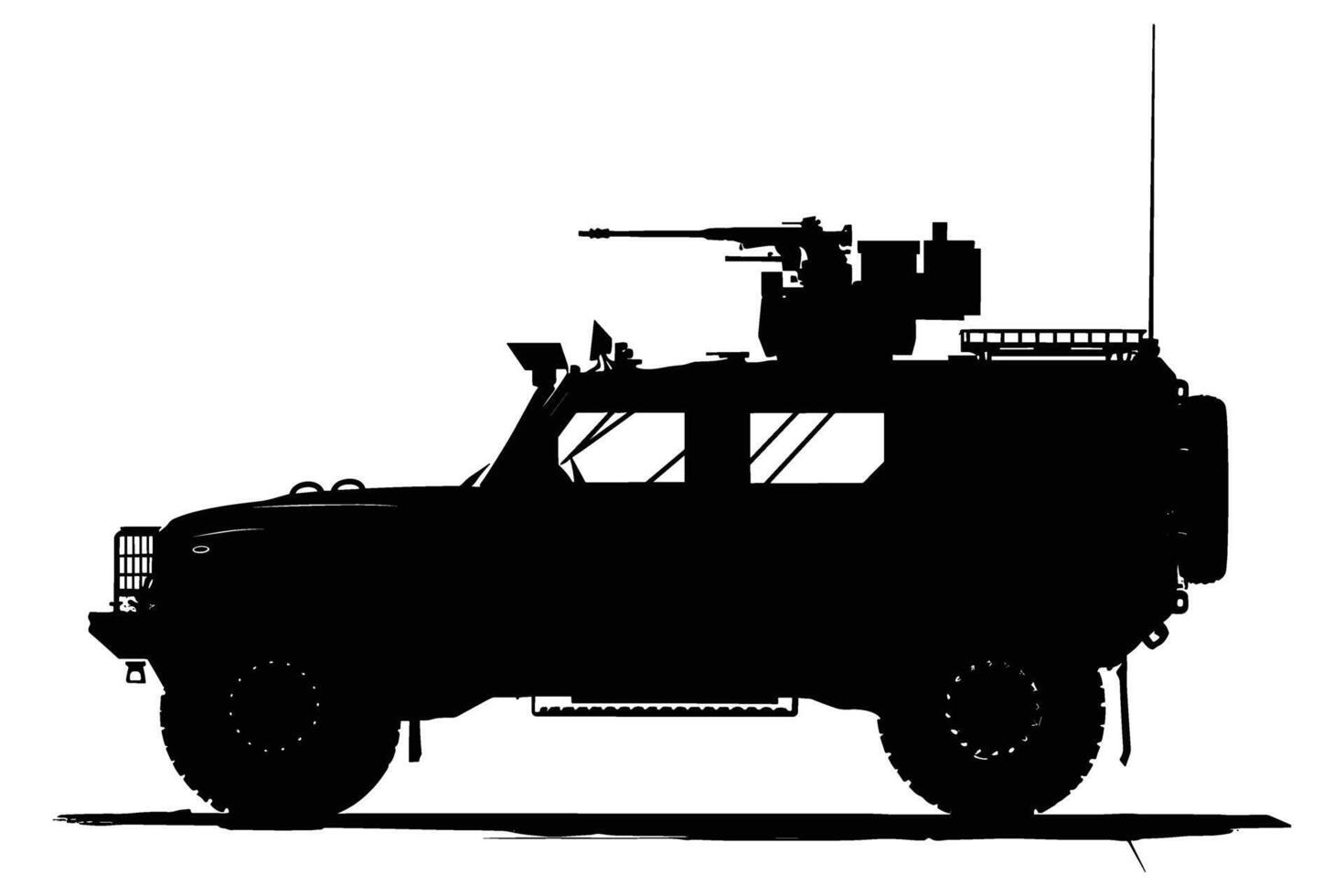 Armored vehicle graphic silhouette vector