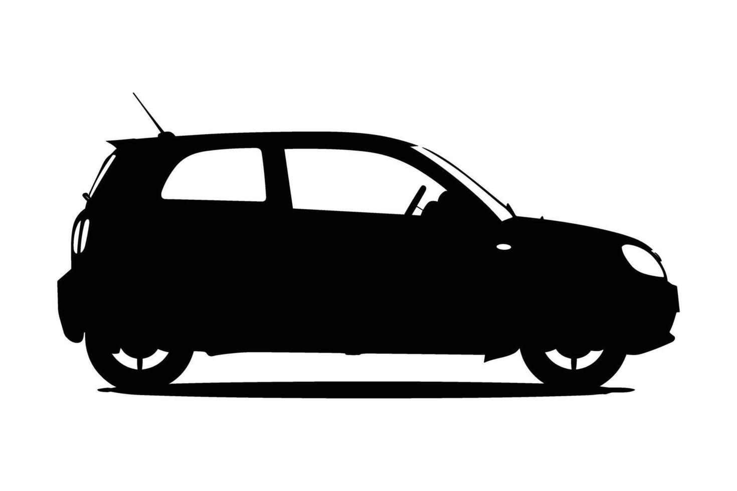 Compact car graphic silhouette vector