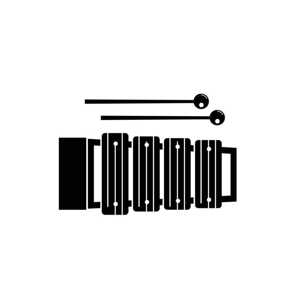 Traditional musical instrument logo illustration, kolintang silhouette is suitable for music shops and communities vector