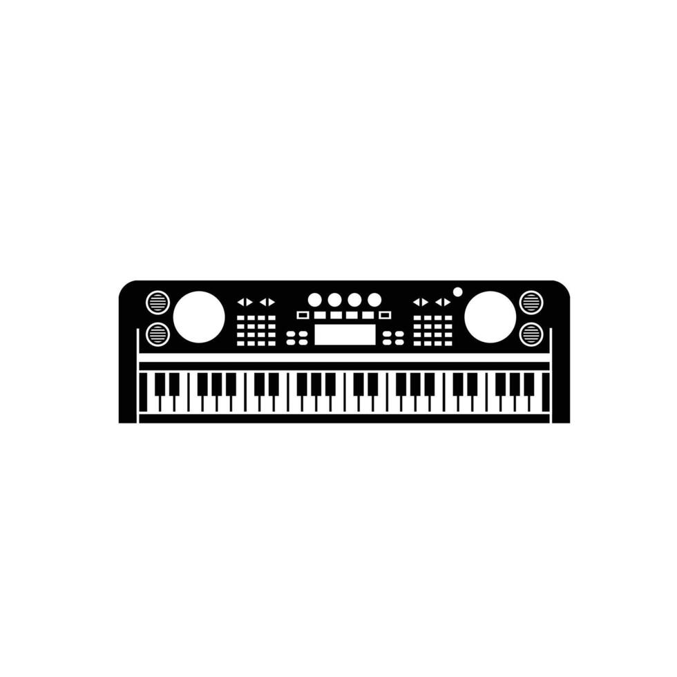 Musical instrument logo illustration, organ silhouette suitable for music stores and communities vector