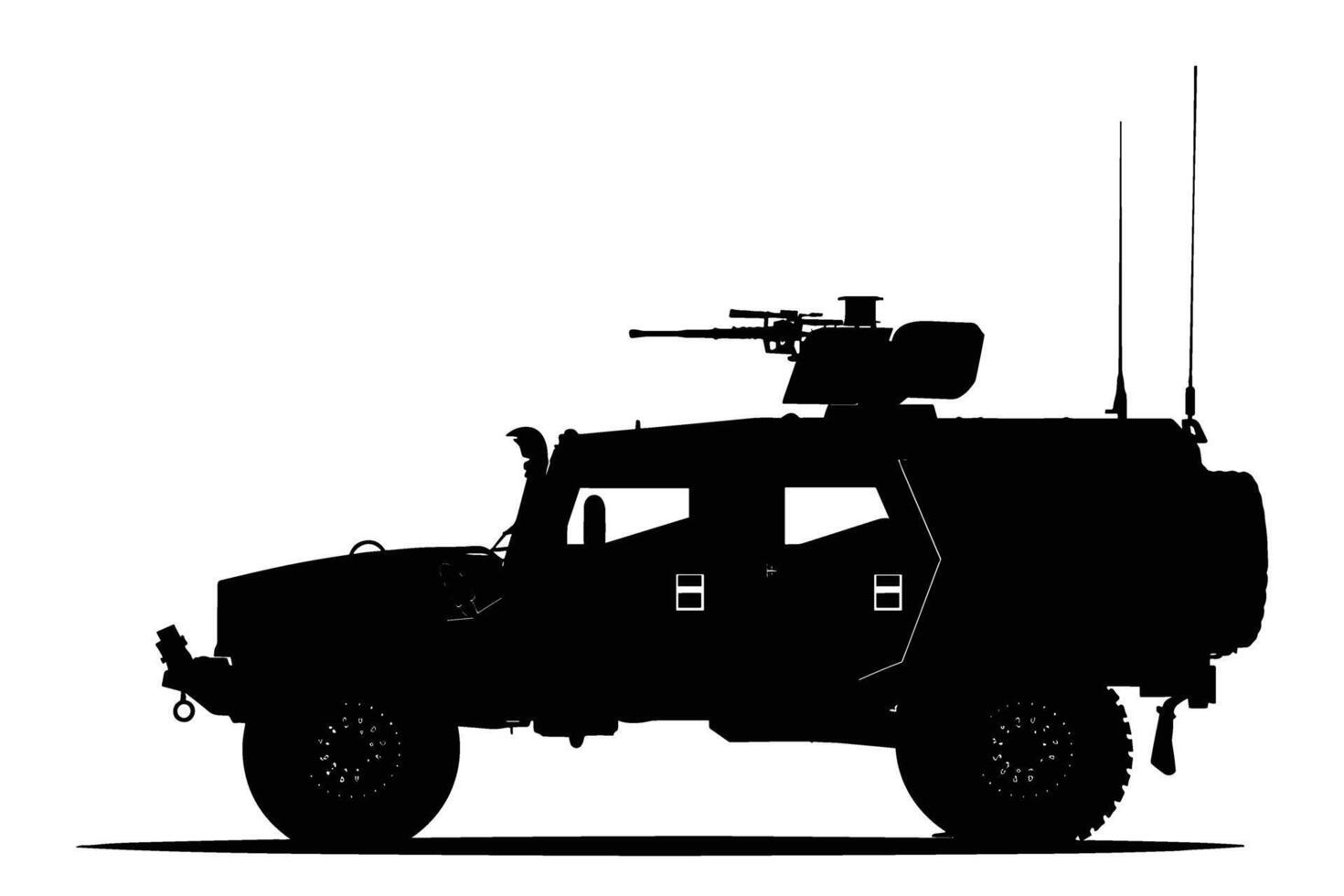 Armored vehicle graphic silhouette vector