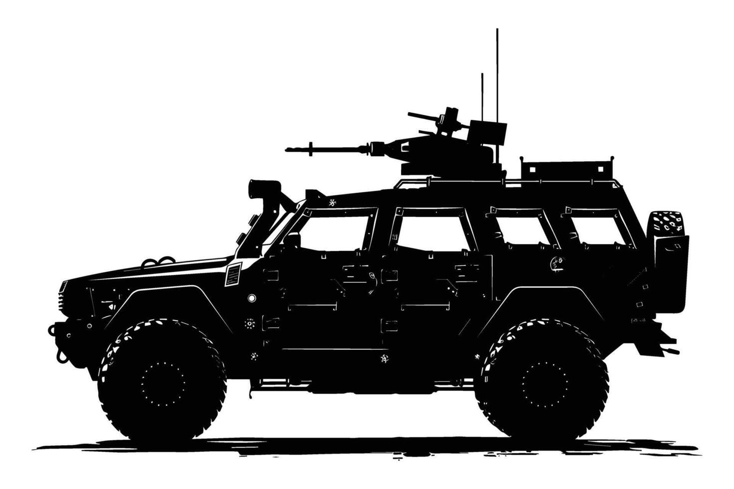 Armored vehicle graphic silhouette vector