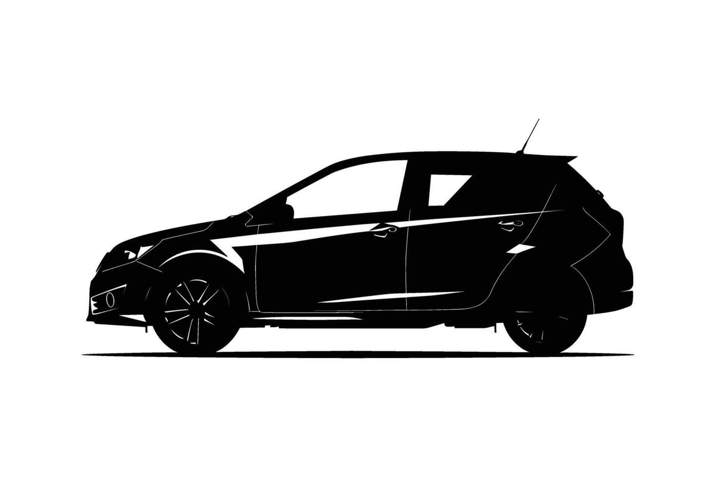 Compact car graphic silhouette vector