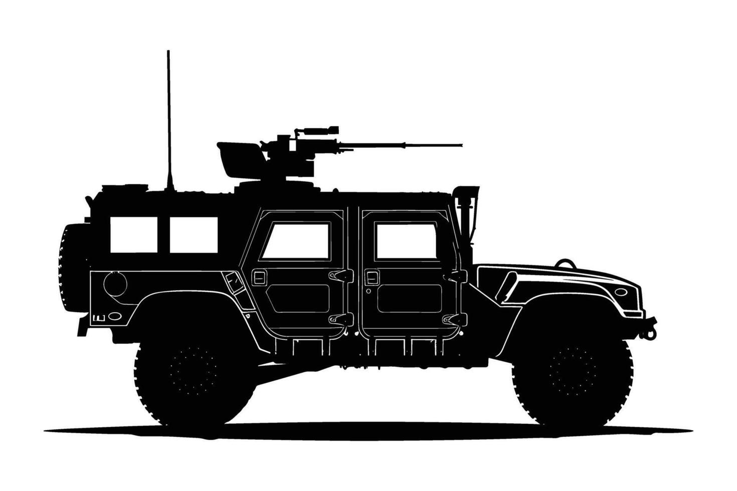 Armored vehicle graphic silhouette vector