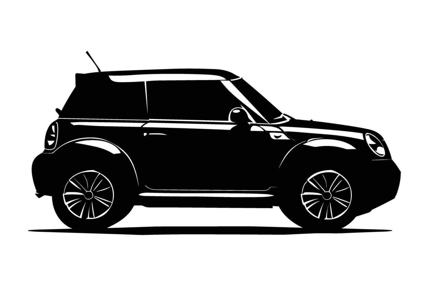 Compact car graphic silhouette vector