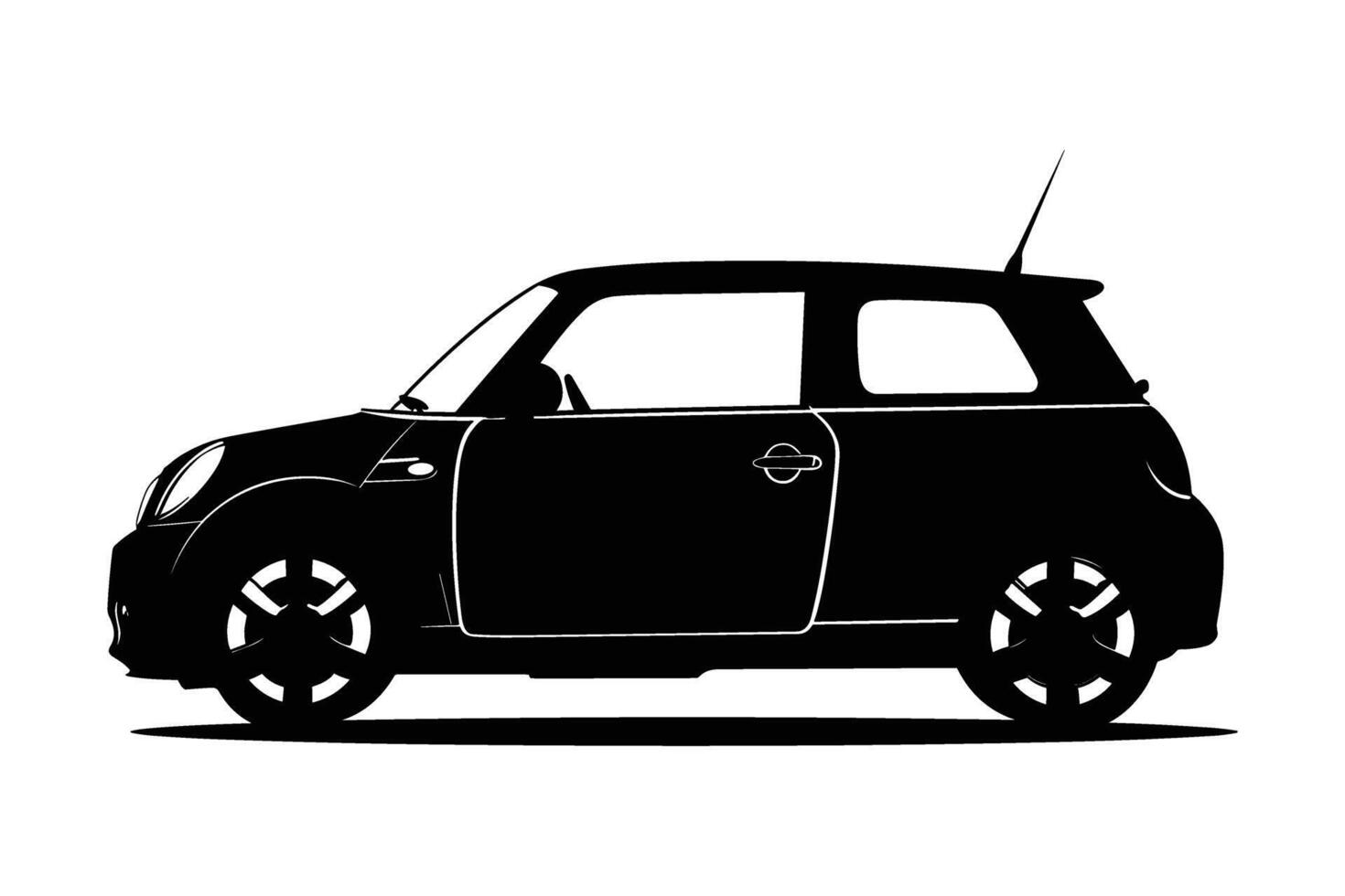 Compact car graphic silhouette vector