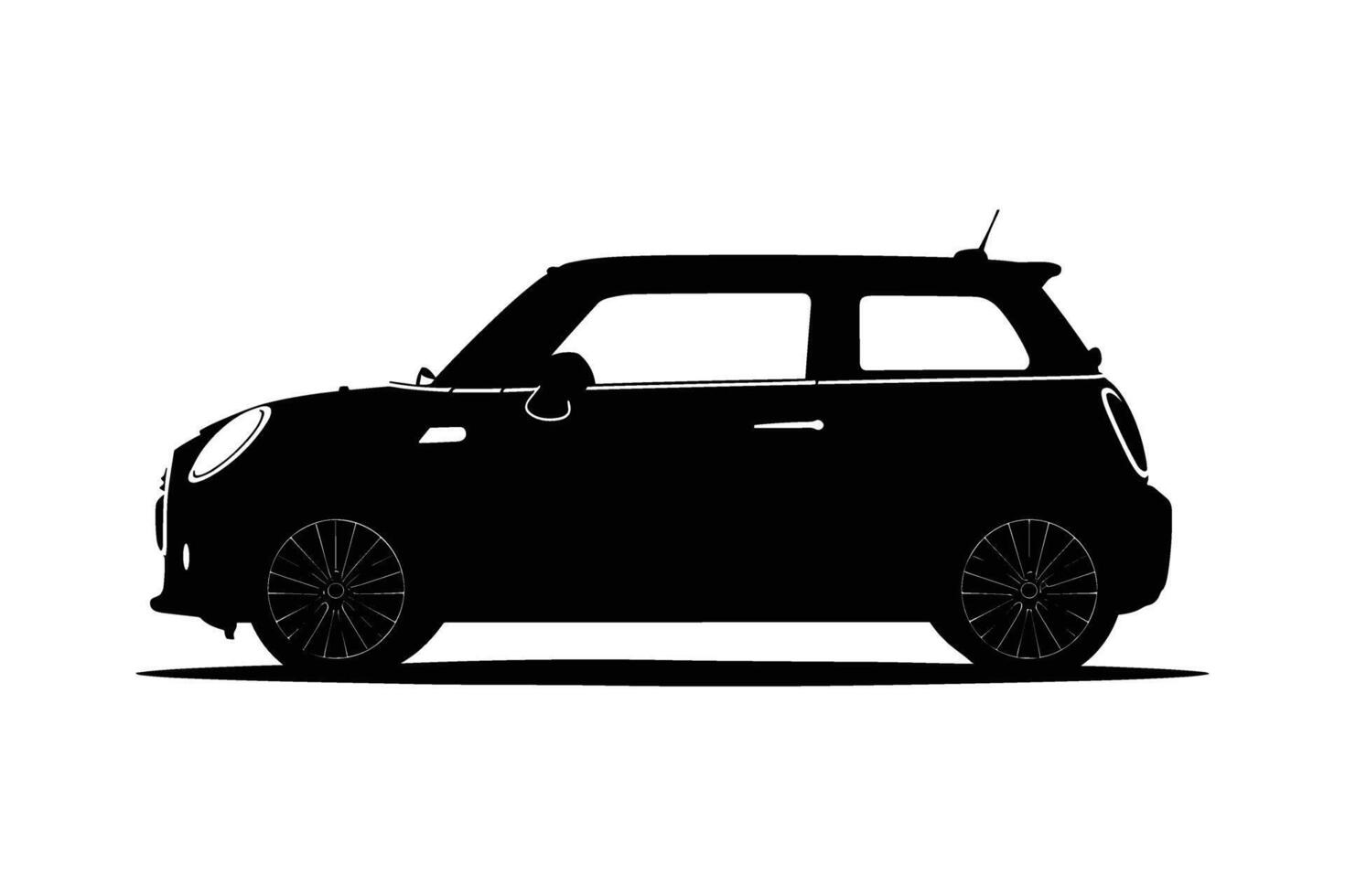 Compact car graphic silhouette vector