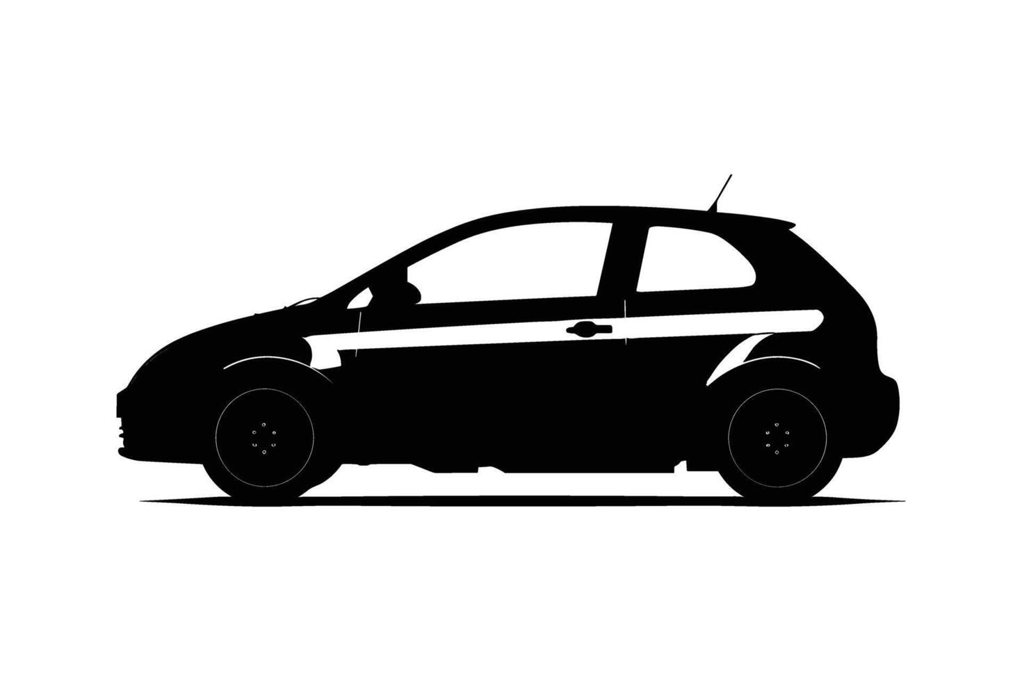 Compact car graphic silhouette vector