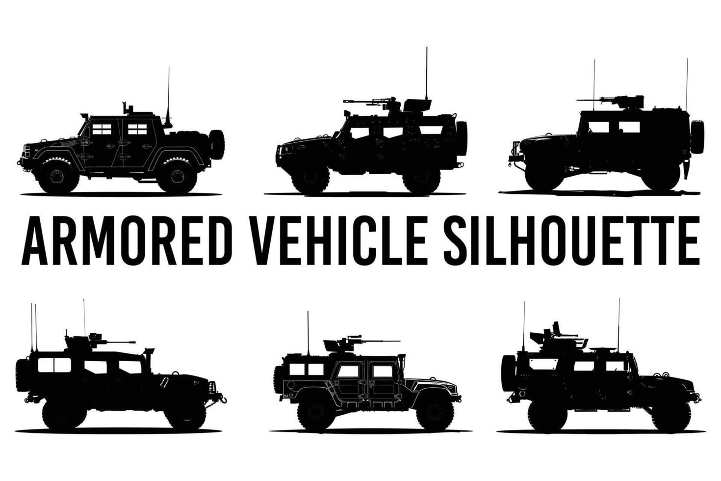 Armored vehicle graphic silhouette vector