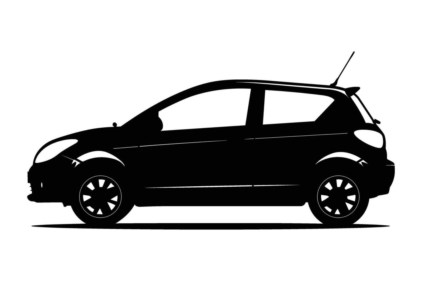 Compact car graphic silhouette vector