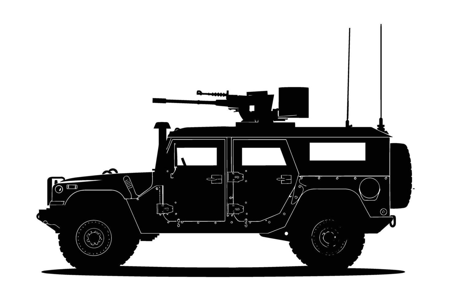 Armored vehicle graphic silhouette vector