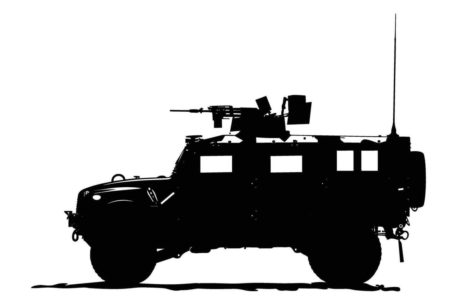 Armored vehicle graphic silhouette vector