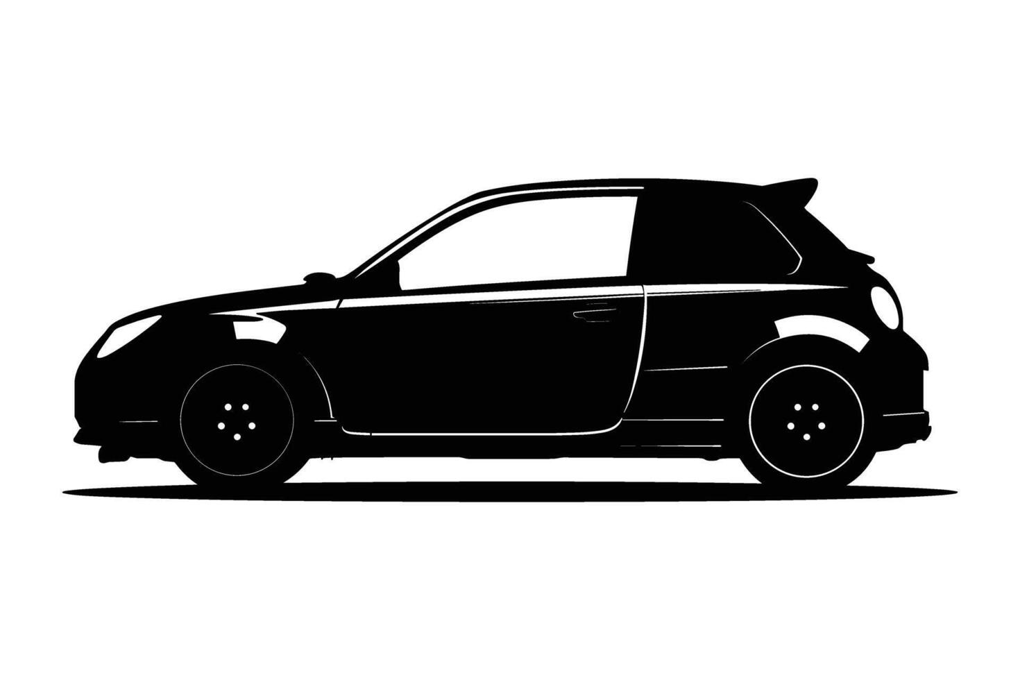 Compact car graphic silhouette vector