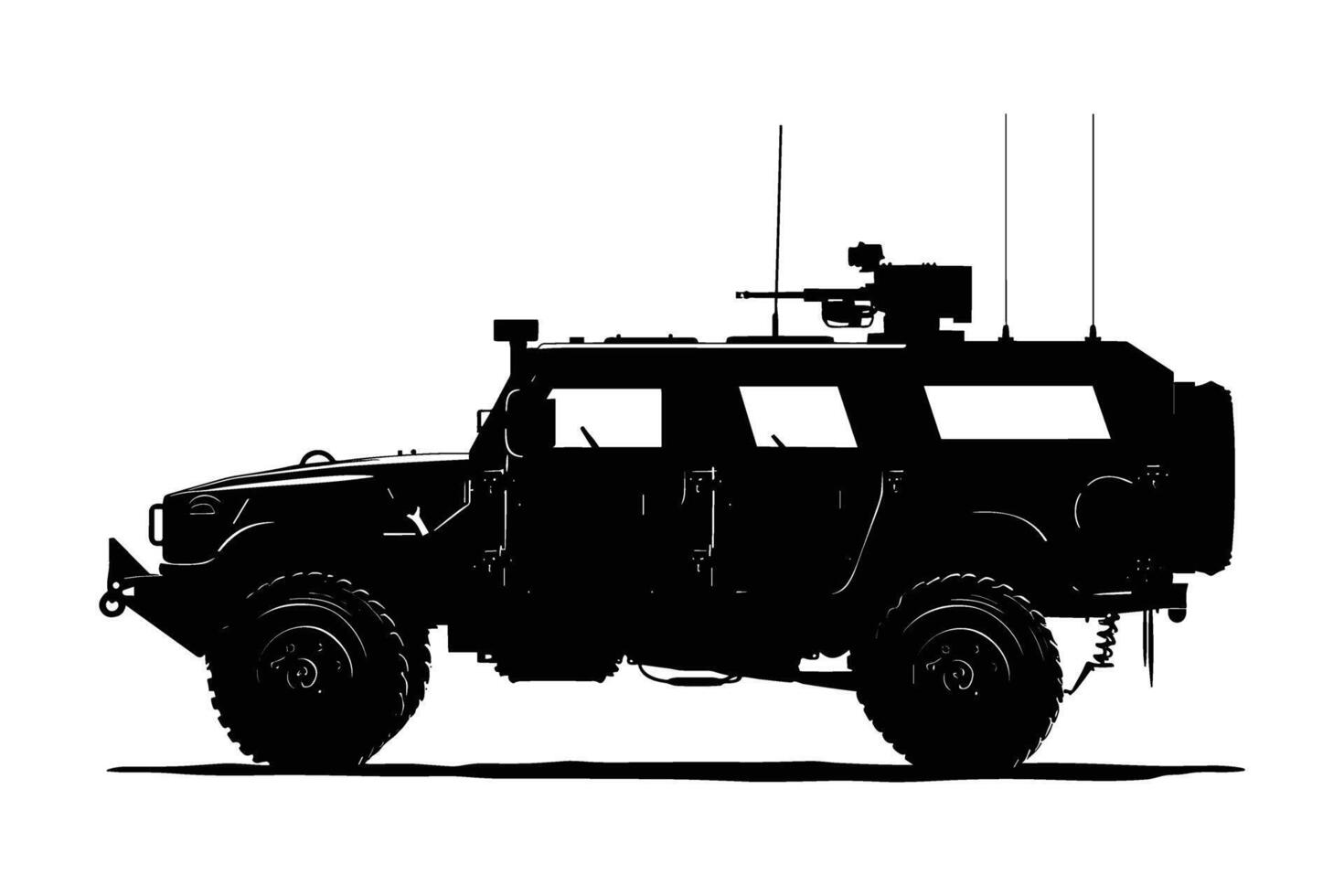 Armored vehicle graphic silhouette vector