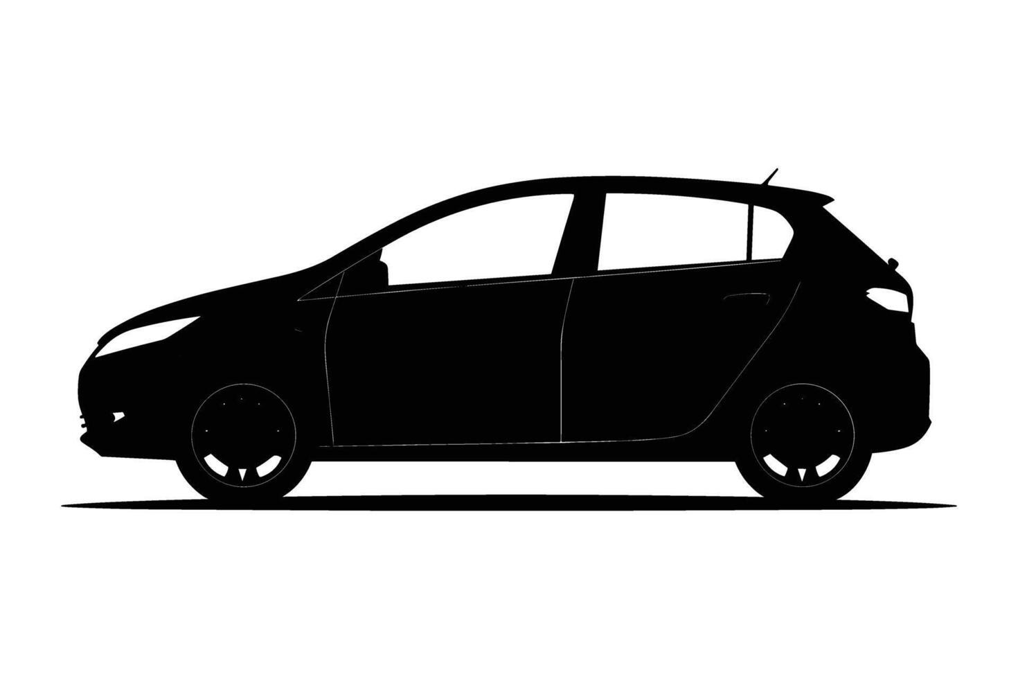 Compact car graphic silhouette vector