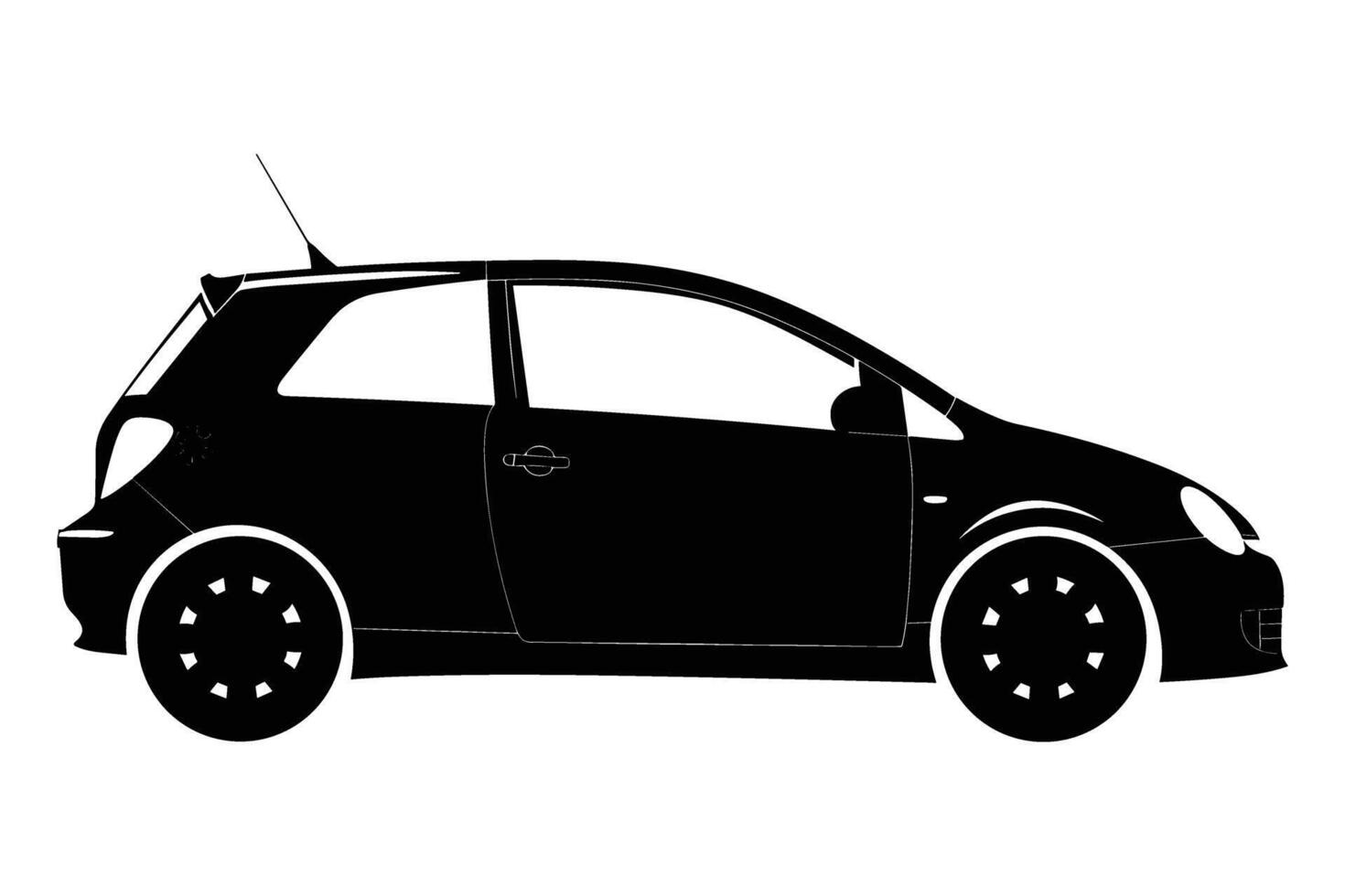 Compact car graphic silhouette vector