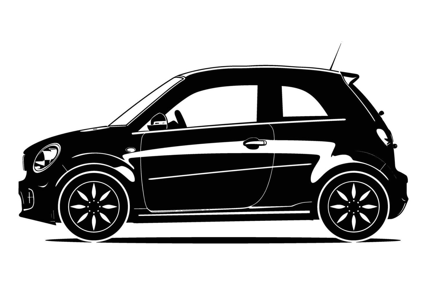 Compact car graphic silhouette vector