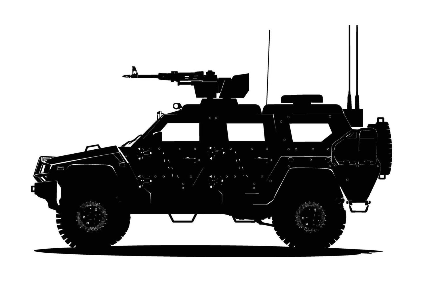 Armored vehicle graphic silhouette vector
