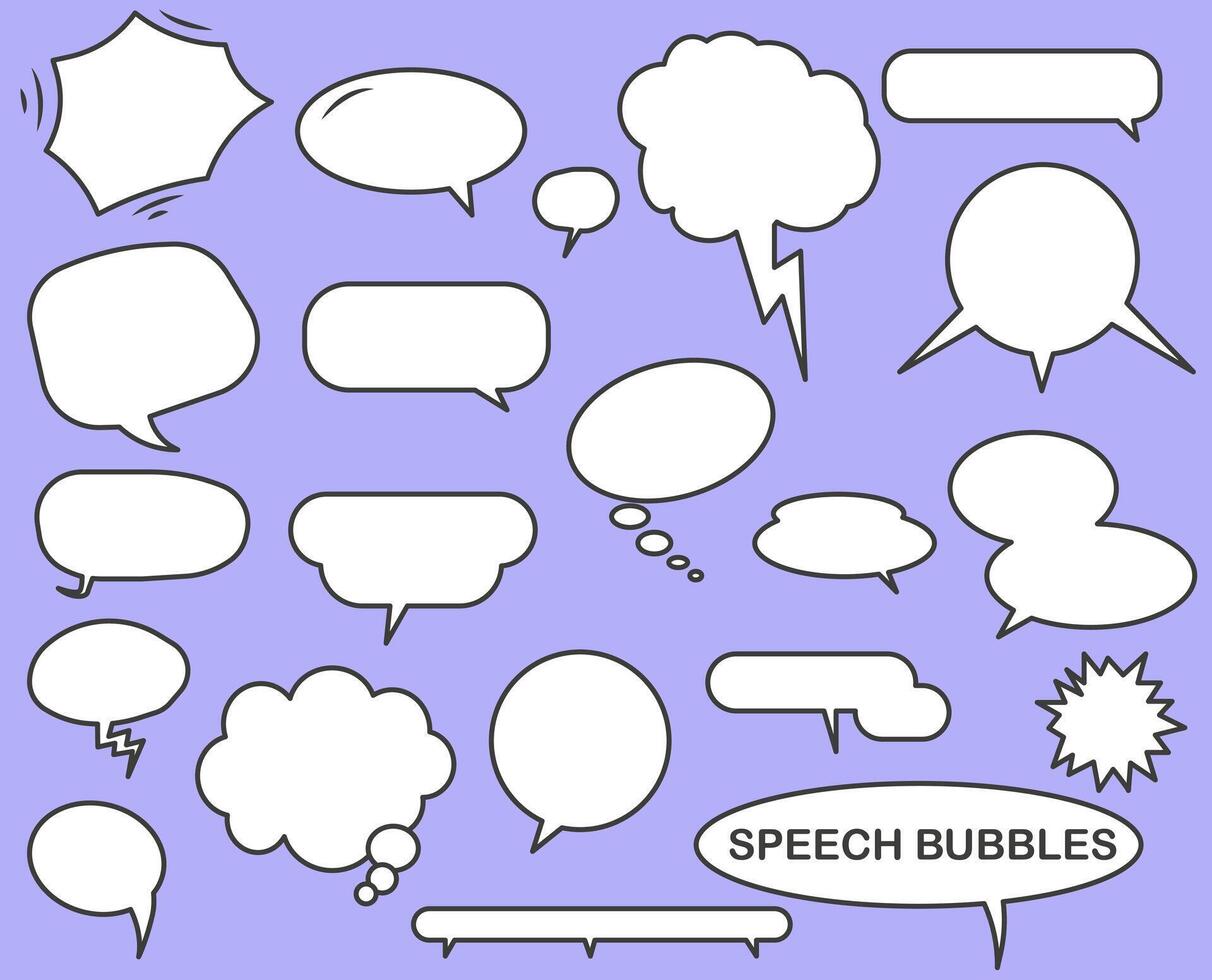 Bubbles for comics. Various bubbles for communication. Set of word bubbles. vector