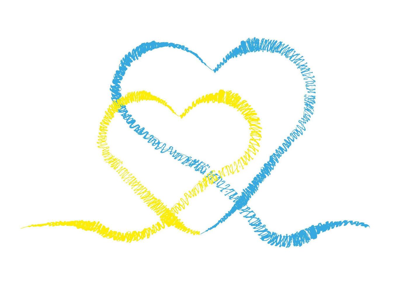 A picture on the background about love for Ukraine. Heart with the colors of the Ukrainian national flag. vector