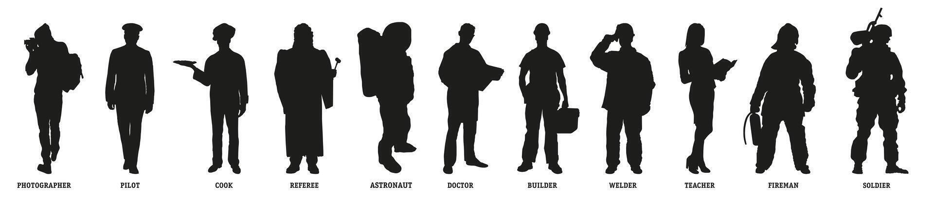 graphics of various professions. flat image. vector