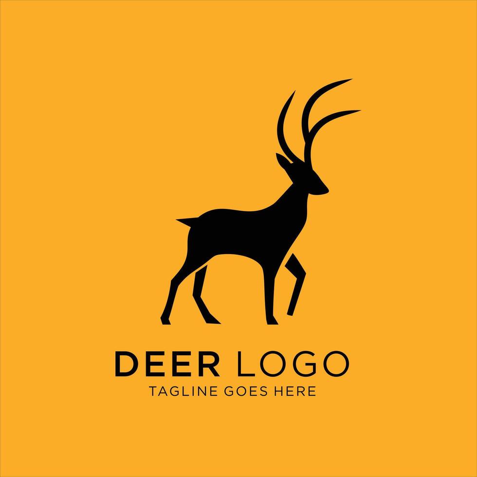 deer standing logo icon illustration silhouette template. vector