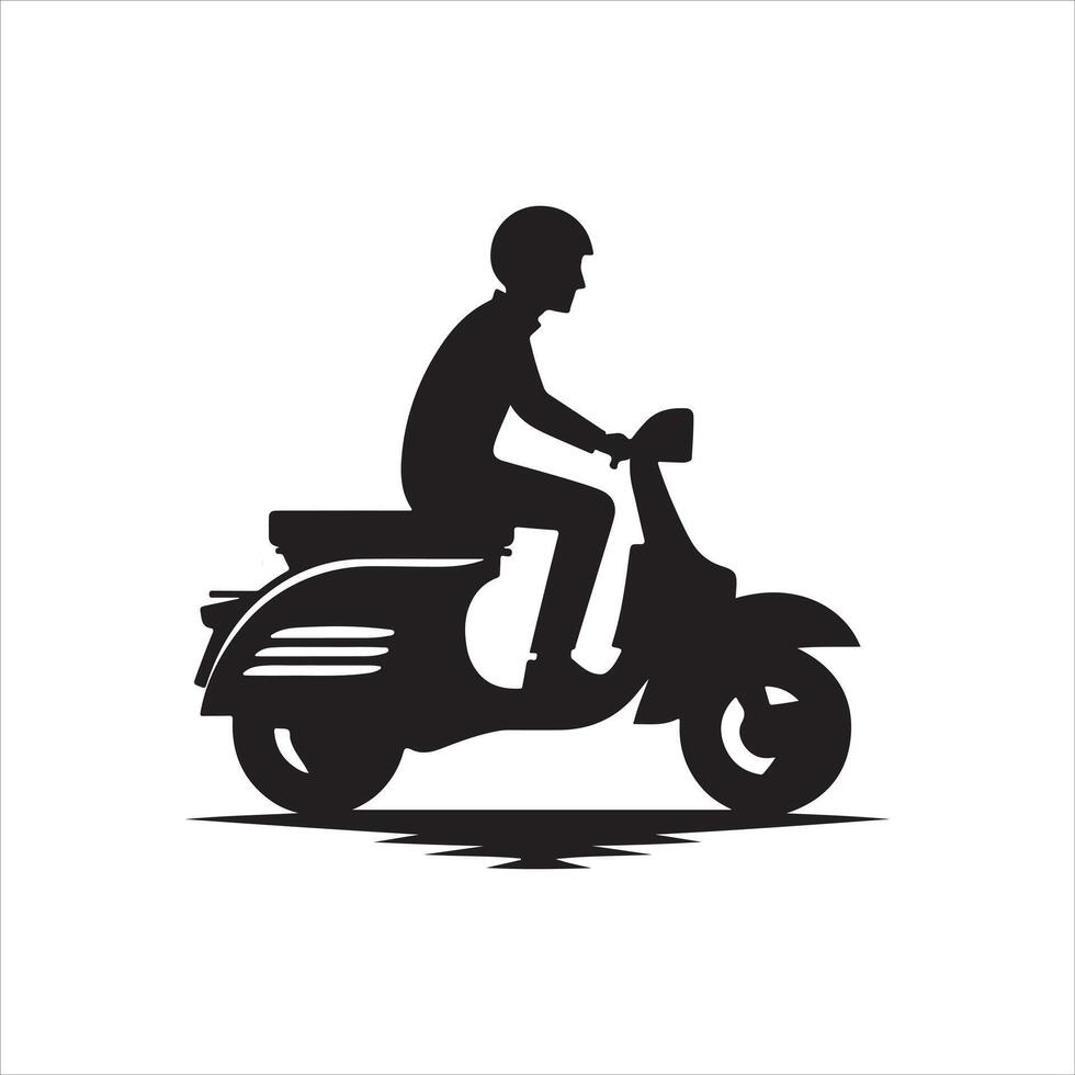 cool lambretta silhouette vector