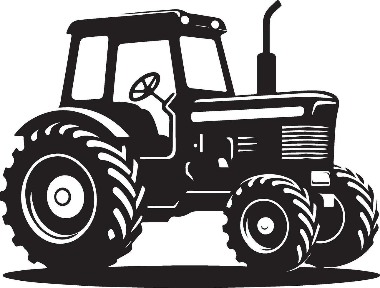 simple tractor illustration vector
