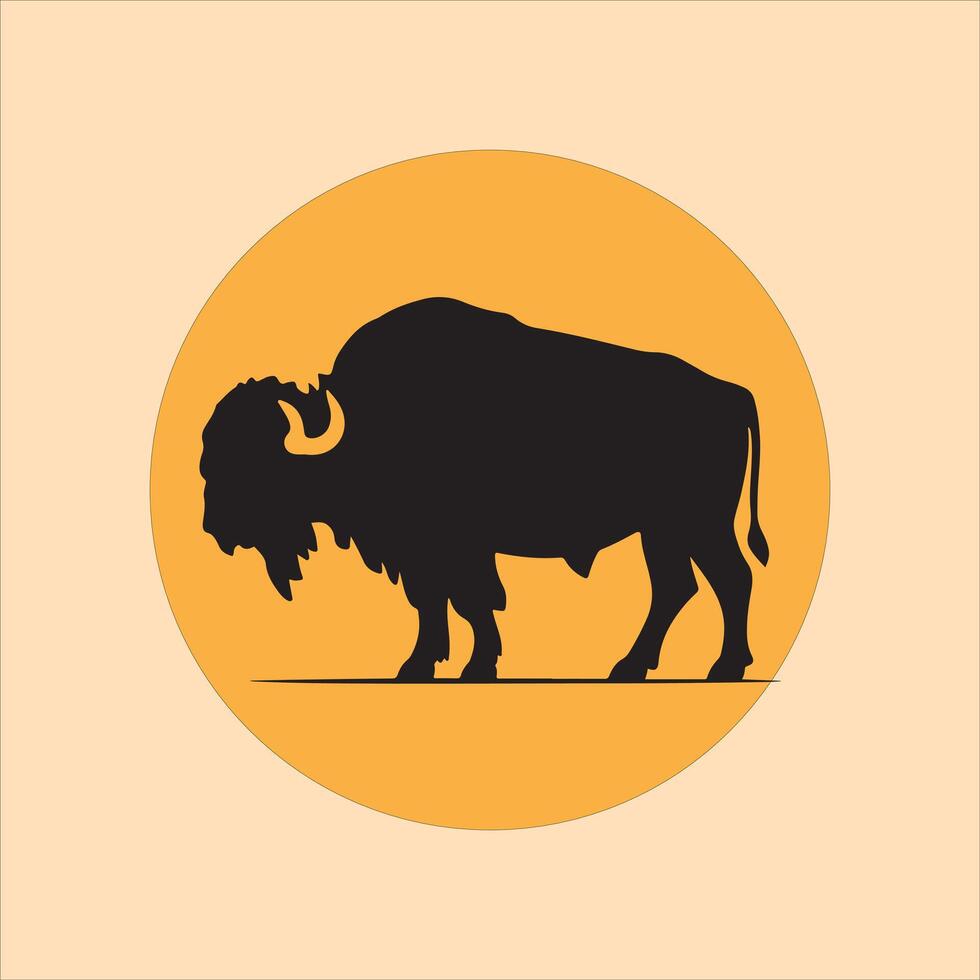 buffalo silhouette illustration vector