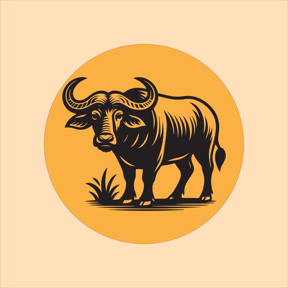 buffalo silhouette illustration vector