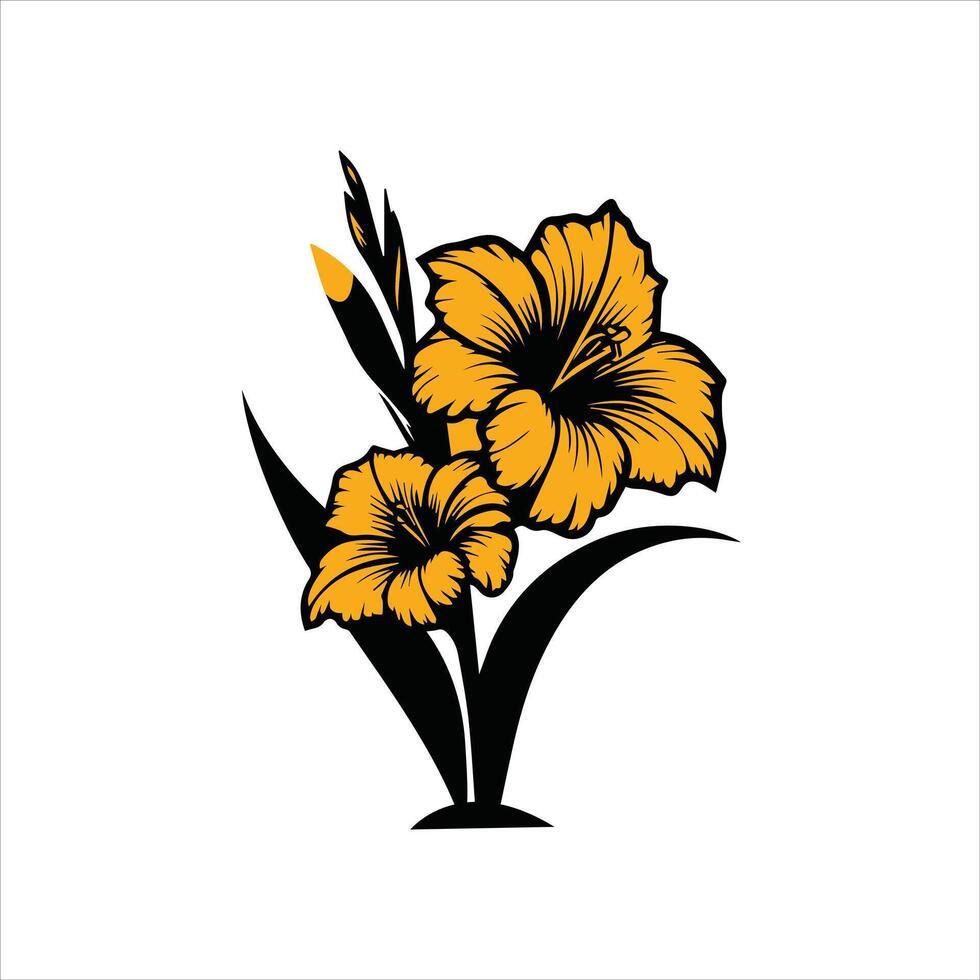 gladiolus flower color vector